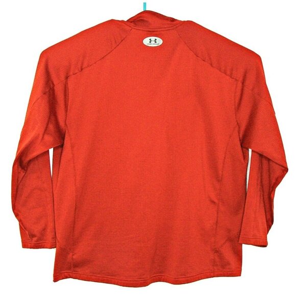 Under Armour Mens 1/4 Zip Pullover Fleece Thermal Sweatshirt Orange Size XL - Picture 3 of 12